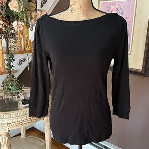 Jones New York black button shoulder shirt med